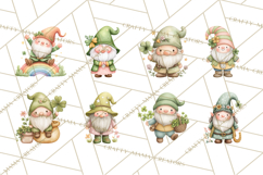 St Patricks Gnomes PNG, Cute Irish Gnome Clipart, Shamrock Product Image 8