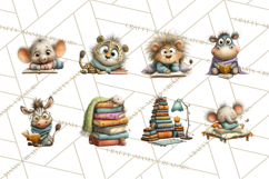 Safari Animals PNG Clipart, Cozy Reading Animals Product Image 5