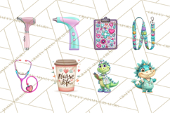 Pediatric Nurse Dinosaur Clipart Cute Medical PNG Product Image 5