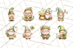 St Patricks Gnomes PNG, Cute Irish Gnome Clipart, Shamrock Product Image 5