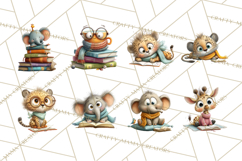 Safari Animals PNG Clipart, Cozy Reading Animals Product Image 2