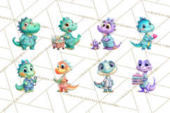 Pediatric Nurse Dinosaur Clipart Cute Medical PNG Product Image 6