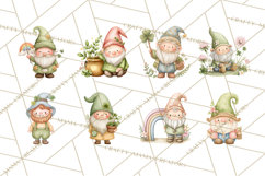 St Patricks Gnomes PNG, Cute Irish Gnome Clipart, Shamrock Product Image 4