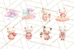 Valentine Animal Clipart PNG, Cute Teddy Bear Bunny Png Product Image 4
