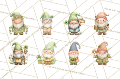 St Patricks Gnomes PNG, Cute Irish Gnome Clipart, Shamrock Product Image 3