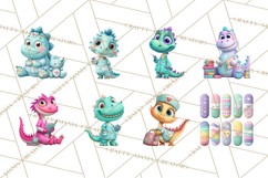 Pediatric Nurse Dinosaur Clipart Cute Medical PNG Product Image 8