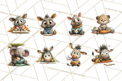 Safari Animals PNG Clipart, Cozy Reading Animals Product Image 3
