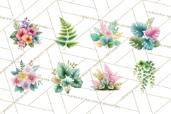 Jungle Plants Clipart, Tropical Leaves PNG, Watercolor Ferns Product Image 5