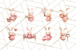 Valentine Animal Clipart PNG, Cute Teddy Bear Bunny Png Product Image 3