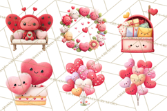 Valentine Ladybug Clipart PNG, Cute Bee Butterfly Beetle Png Product Image 8