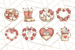 Farm Girl Valentine Clipart Pastel Country Watercolor PNG Product Image 4