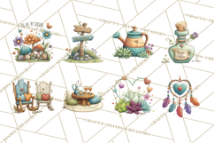 Boho Valentine Cactus Clipart PNG, Desert Romance Clip Art Product Image 2