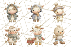 Cute Winter Farm Animals PNG, Cozy Snowy Animal Clipart Product Image 3