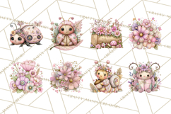 Magic Garden Bugs Clipart PNG, Pastel Fairy Garden Png Product Image 5