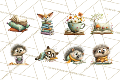 Woodland Animals PNG Clipart, Cozy Reading Animals Product Image 2
