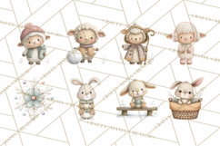 Cute Winter Farm Animals PNG, Cozy Snowy Animal Clipart Product Image 5