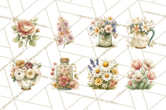 Vintage Spring Florals Clipart, Cottagecore Flower Png Product Image 6