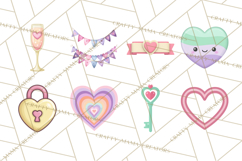 Cute Valentine Icons PNG Pastel Love Clipart Illustrations Product Image 2