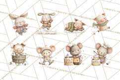 Cute Winter Farm Animals PNG, Cozy Snowy Animal Clipart Product Image 6