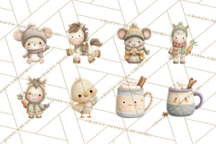 Cute Winter Farm Animals PNG, Cozy Snowy Animal Clipart Product Image 7