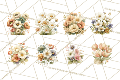Vintage Spring Florals Clipart, Cottagecore Flower Png Product Image 7