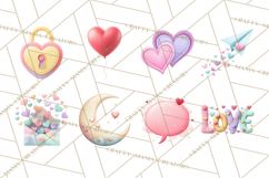 Cute Valentine Icons PNG Pastel Love Clipart Illustrations Product Image 4