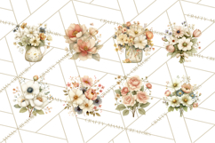 Vintage Spring Florals Clipart, Cottagecore Flower Png Product Image 8