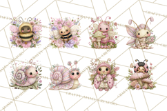 Magic Garden Bugs Clipart PNG, Pastel Fairy Garden Png Product Image 2