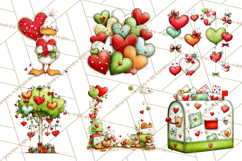 Valentine Goose Clipart PNG, Cute Watercolor Goose World Png Product Image 2