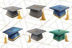 Graduation Cap Clipart PNG, Classic Graduation Hat Tassel Product Image 6