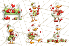 Valentine Goose Clipart PNG, Cute Watercolor Goose World Png Product Image 3