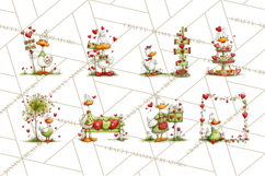 Valentine Goose Clipart PNG, Cute Watercolor Goose World Png Product Image 4