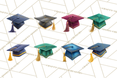 Graduation Cap Clipart PNG, Classic Graduation Hat Tassel Product Image 4