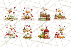 Valentine Goose Clipart PNG, Cute Watercolor Goose World Png Product Image 5