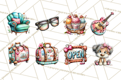 Retro Glam Kids Clipart PNG, Vintage Inspired Mini World Product Image 5