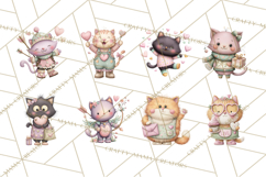 Valentine Cat Clipart PNG, Cute Valentine Cats, Kids Product Image 5