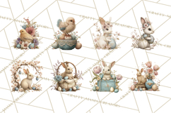 French Vintage Easter Bunny Clipart PNG, Soft Pastel Easter Product Image 2