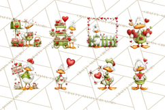 Valentine Goose Clipart PNG, Cute Watercolor Goose World Png Product Image 6