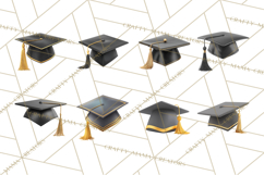 Graduation Cap Clipart PNG, Classic Graduation Hat Tassel Product Image 3