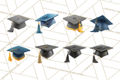 Graduation Cap Clipart PNG, Classic Graduation Hat Tassel Product Image 8