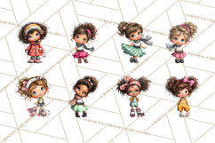Retro Glam Kids Clipart PNG, Vintage Inspired Mini World Product Image 4