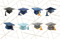 Graduation Cap Clipart PNG, Classic Graduation Hat Tassel Product Image 2