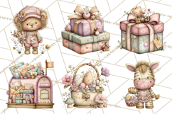 Easter Safari Animal Clipart, Cute Safari Mail PNG Product Image 7