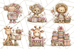 Easter Safari Animal Clipart, Cute Safari Mail PNG Product Image 8