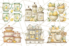 Farmhouse Lemon Kitchen Clipart, Lemon Kitchen Appliances Product Image 7