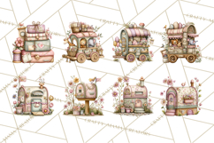 Easter Safari Animal Clipart, Cute Safari Mail PNG Product Image 6