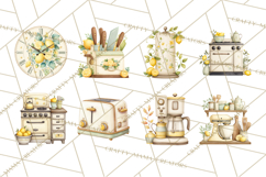 Farmhouse Lemon Kitchen Clipart, Lemon Kitchen Appliances Product Image 6