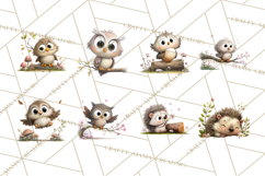 Woodland Animals Clipart, Cute Forest Animals, Foxes Png Product Image 5