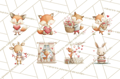 Cozy Cottage Valentine Critters Clipart PNG Animals Product Image 4