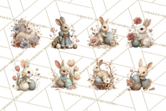 French Vintage Easter Bunny Clipart PNG, Soft Pastel Easter Product Image 5